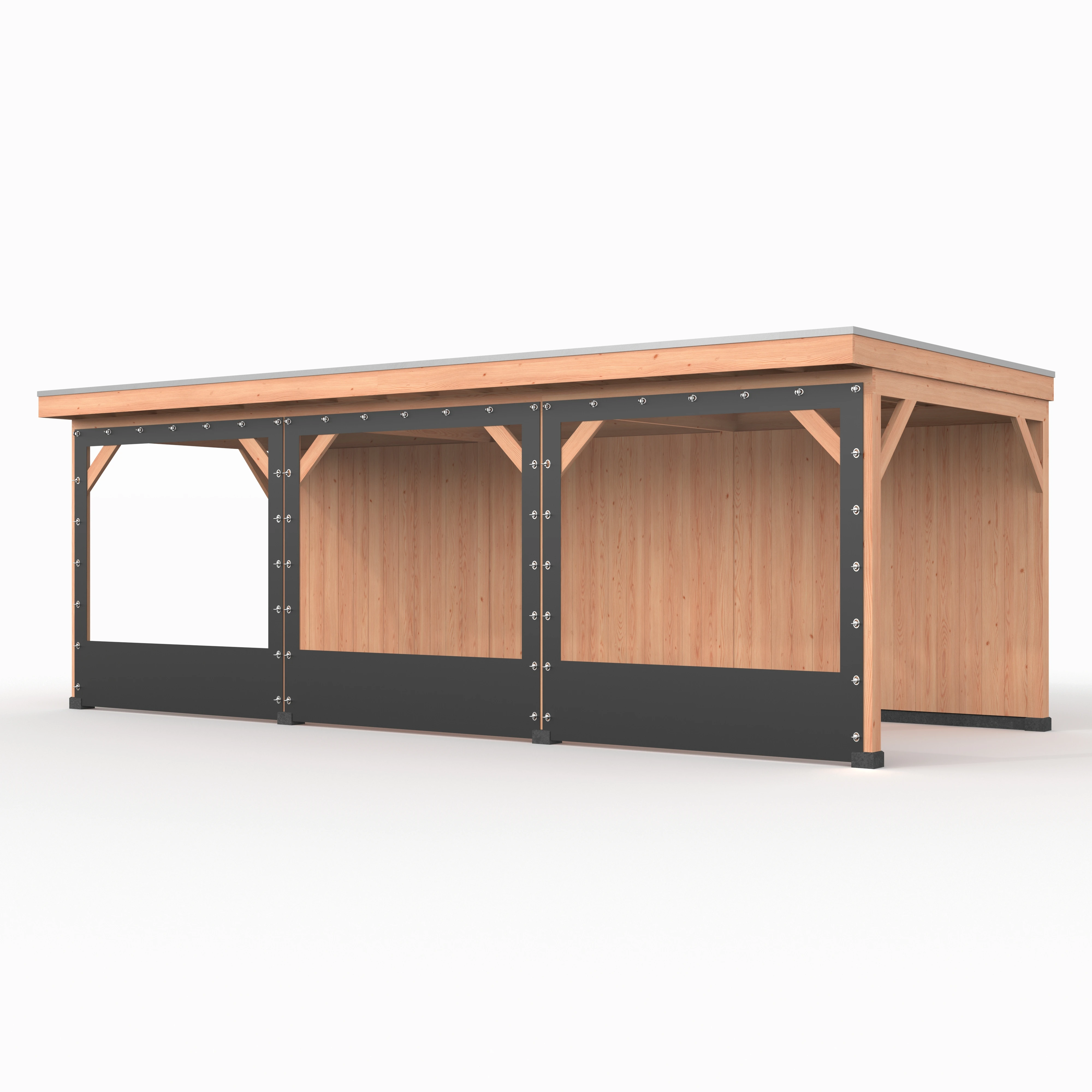 Verandazeil Wand 750 cm Antraciet - voor 14 x 14 cm Staanders - Afbeelding 1